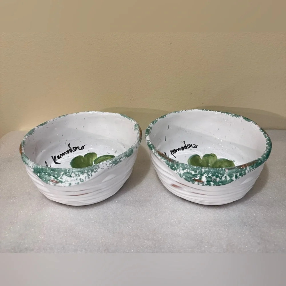 Hand-Painted Vintage Sur La Table Italy Tuscan Soup Pasta Bowls Set of 2